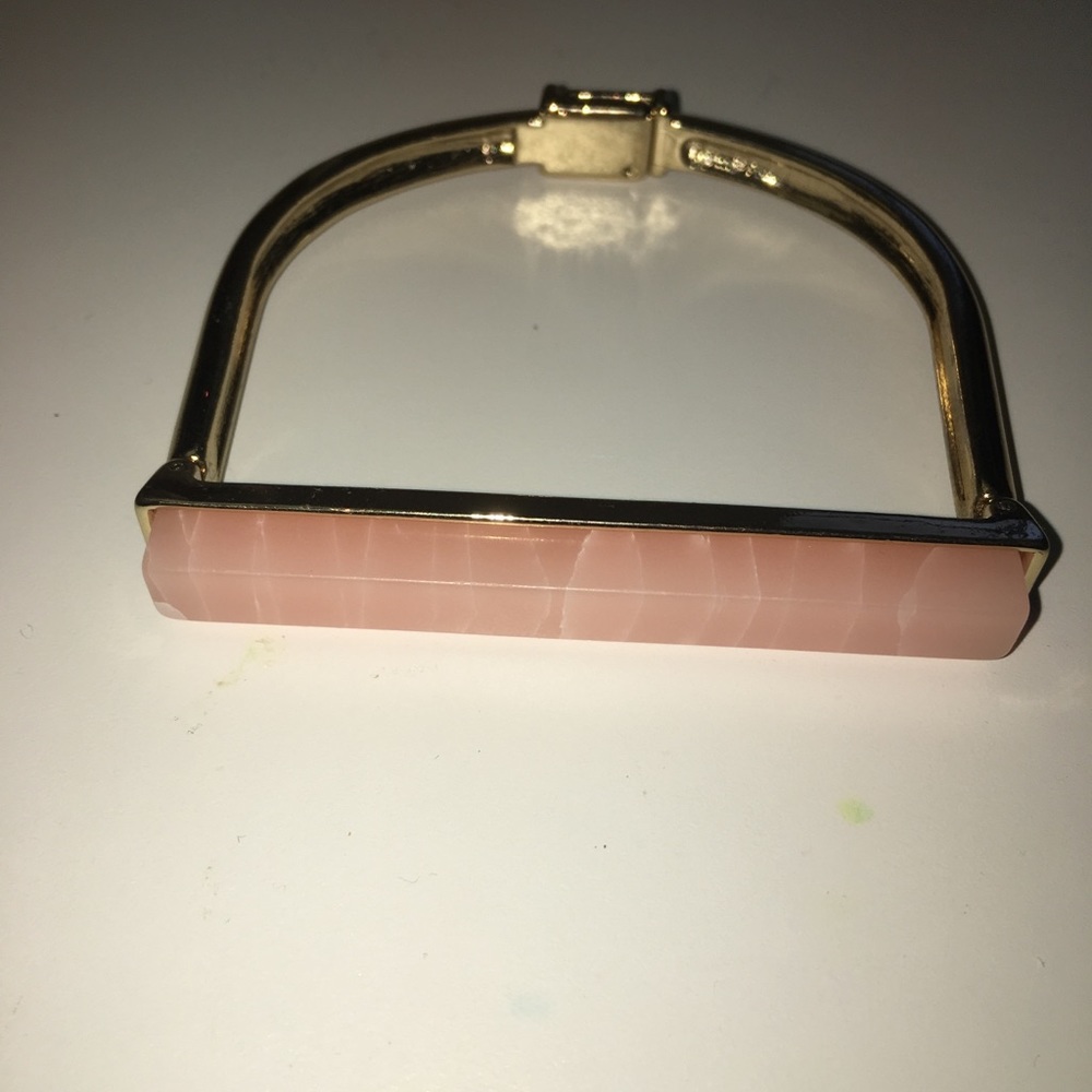 Rose quartz bar cuff bracelet